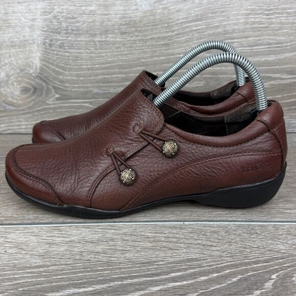Taos Encore Women’s Sz 8/EU 39 Brown Leather Slip On Hook & Loop Comfort Loafer - Picture 3 of 10